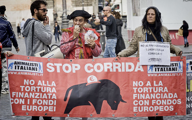http://www.telegraph.co.uk/news/worldnews/europe/spain/11961010/EU-cuts-subsidies-that-support-Spanish-bullfighting.html