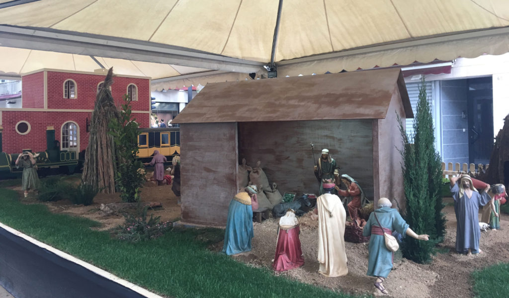 The Blanes Pessebre has everything. Including the sounds of the steam train parked at the railway station and a working farm.