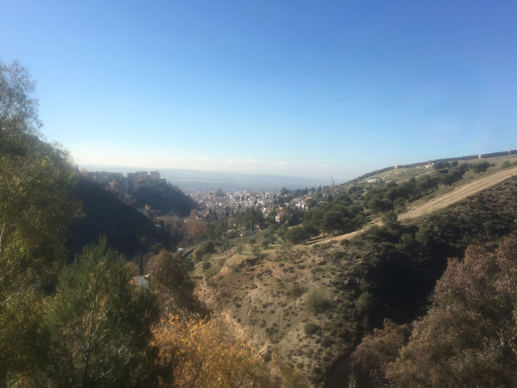 Granada valley from the Abbey del Sacromonte. The Alhmabra is to the left.