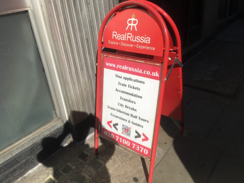 Real Russia sandwich board