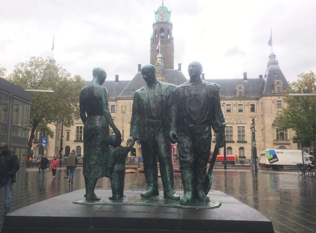 Memorial in front of the Rotterdam Town Hall