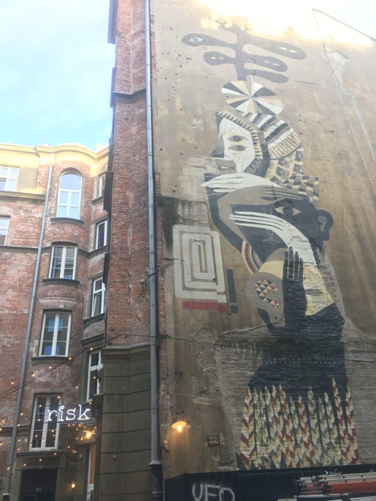 Beautiful mural in back streets of Warsaw