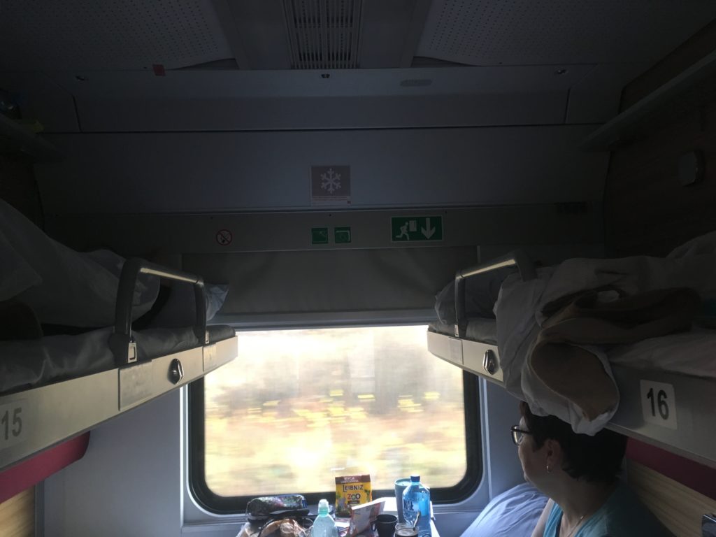 Russian 4 berth cabin. Tatiana staring out the window
