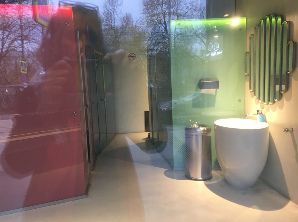 Ladies bathroom in a modern restaurant - I let the ladies wash their hands before I snapped!