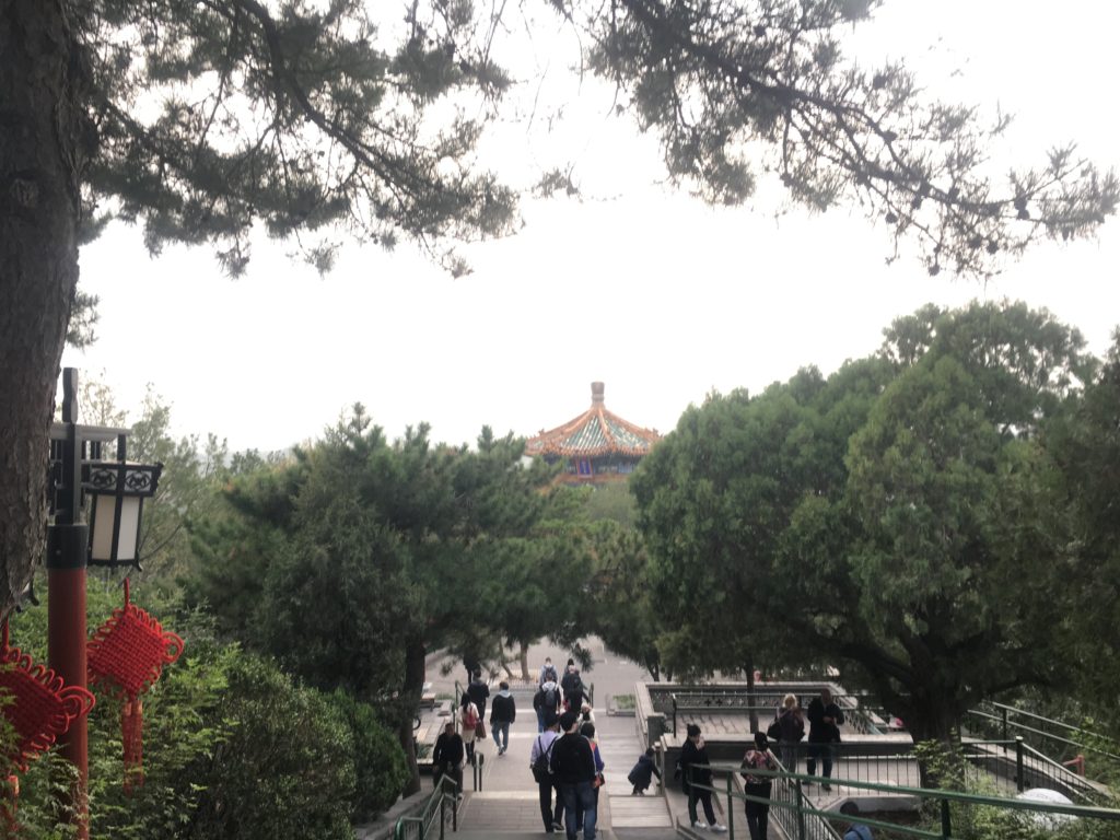 Jingshang Park looking from the highest temple to the other