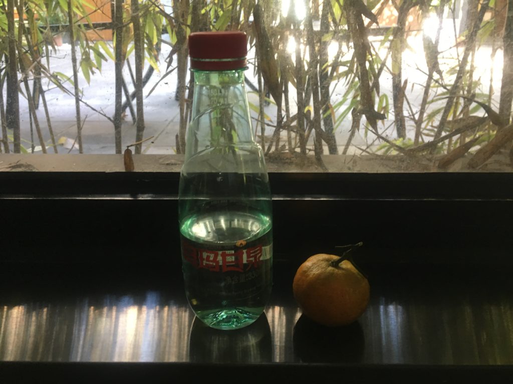 My bedroom window and water from Tibet
