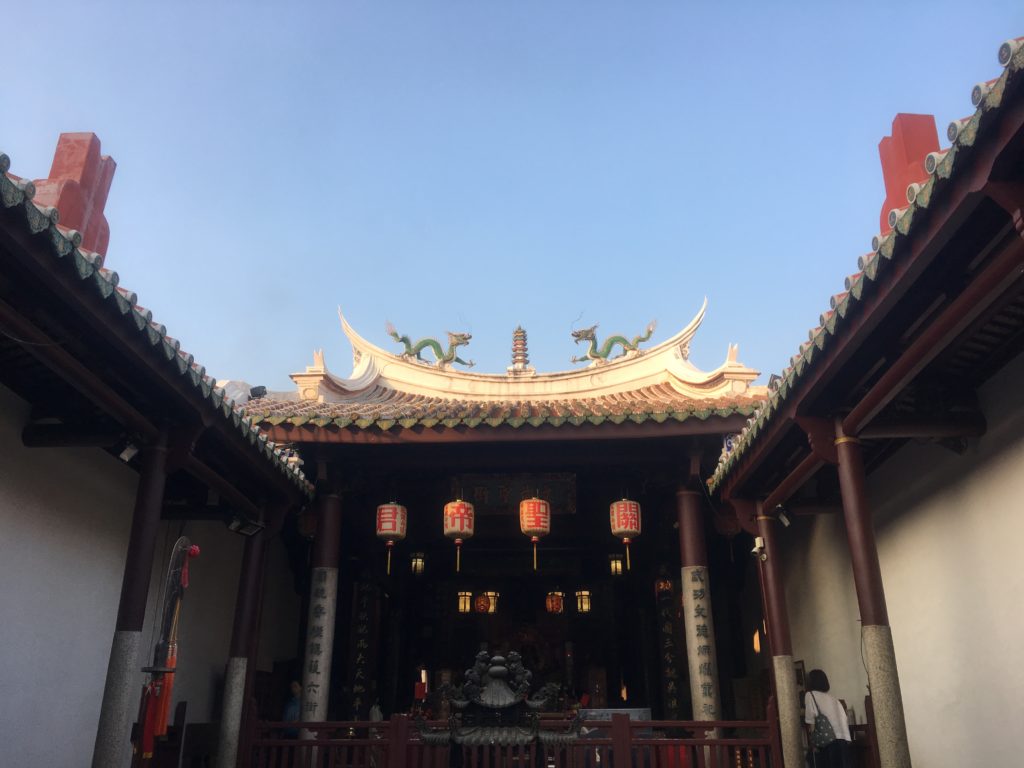 Idyllic courtyard at Grand Matsu Temple