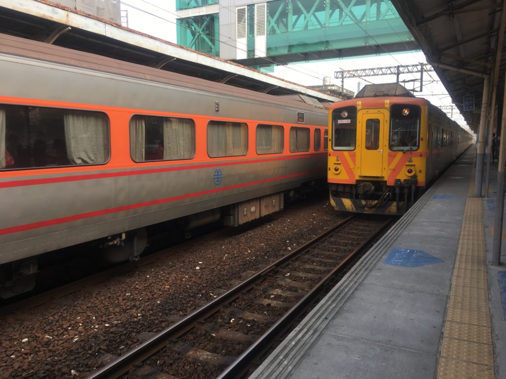 Tainan Train Station with Kaohsiung train approaching